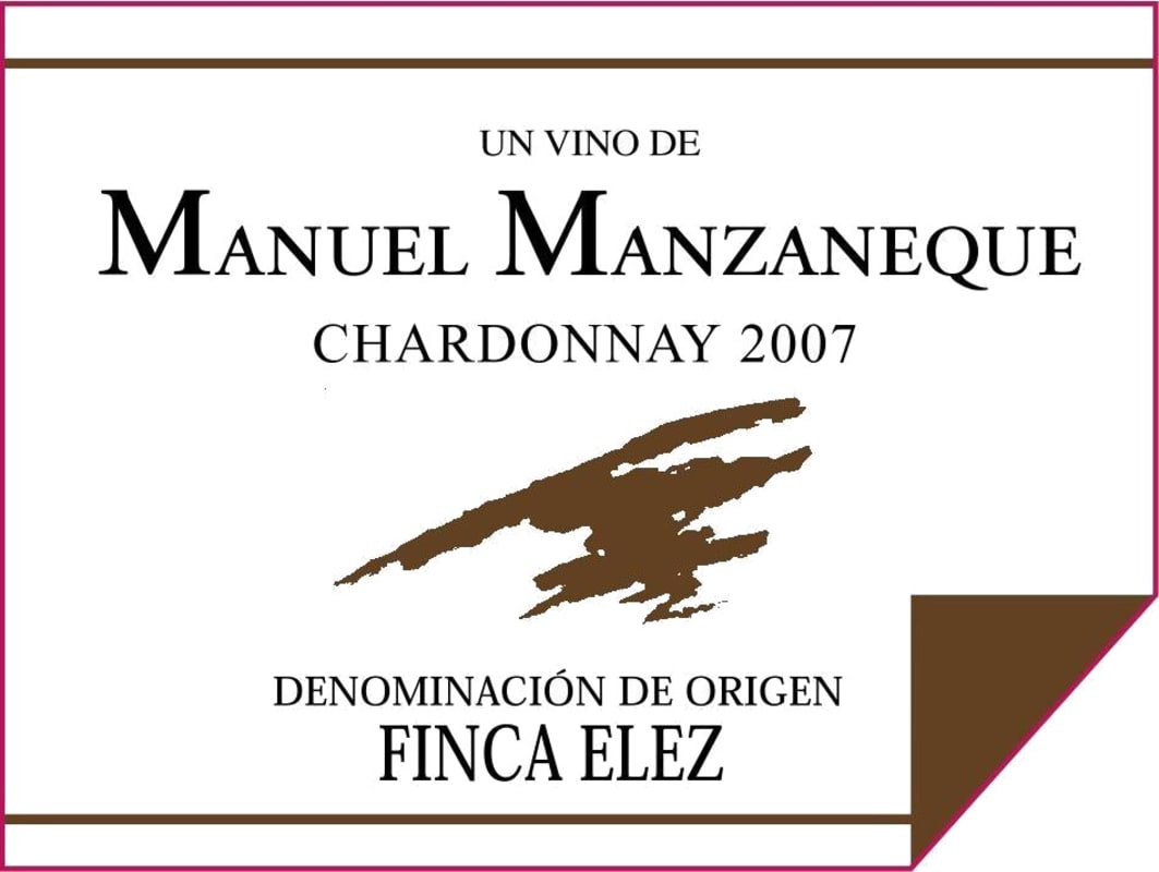 Bodega Manuel Manzaneque Chardonnay 2007 Front Label