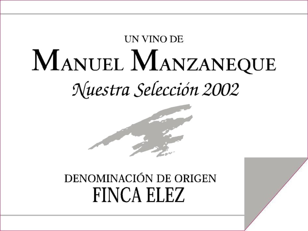 Bodega Manuel Manzaneque Nuestra Seleccion 2002 Front Label