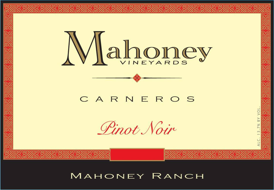 Carneros Wine Company Mahoney Vineyards Mahoney Ranch Pinot Noir 2012 Front Label
