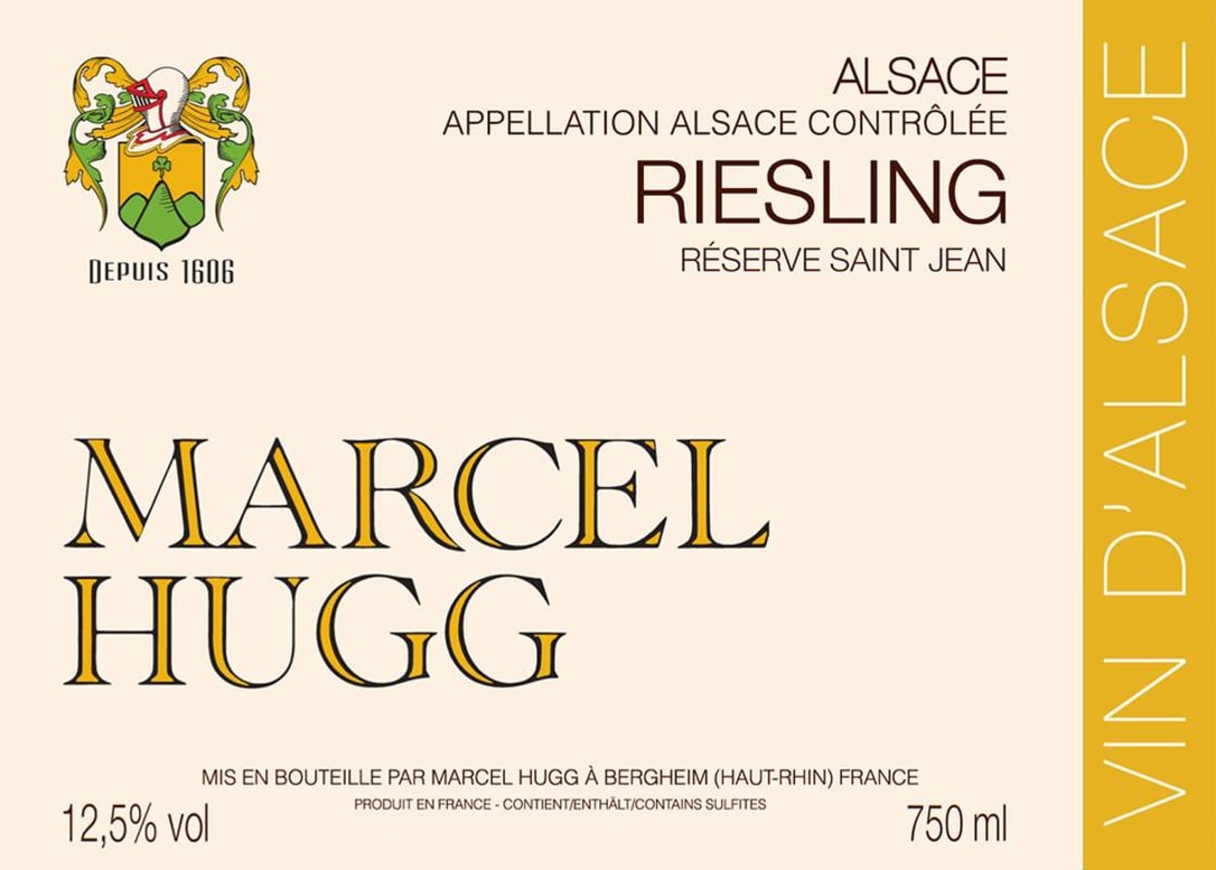 Marcel Hugg Saint Jean Reserve Riesling 2013 Front Label