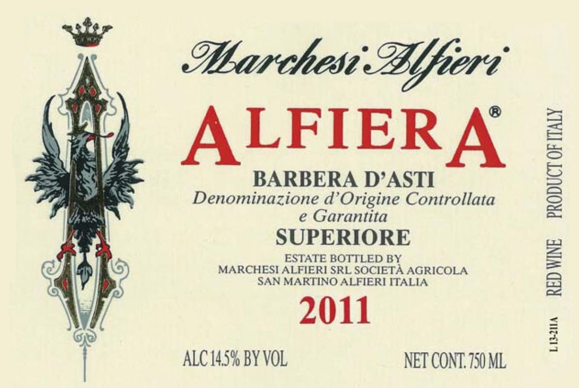 Marchesi Alfieri Barbera d'Asti Alfiera Superiore 2011 Front Label