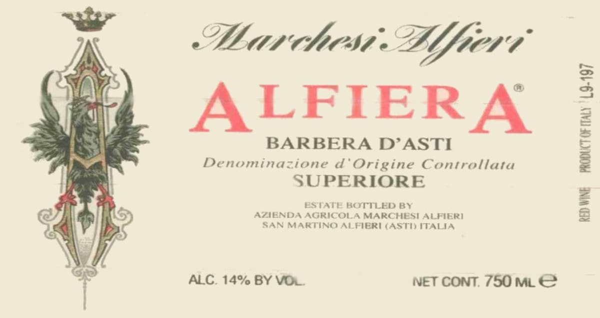 Marchesi Alfieri Barbera d'Asti Alfiera Superiore 2007 Front Label