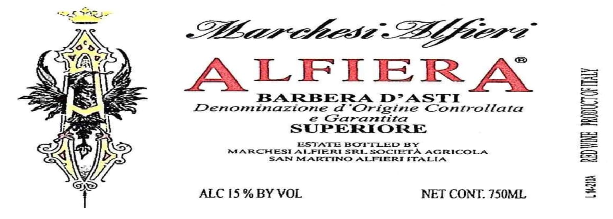 Marchesi Alfieri Barbera d'Asti Alfiera Superiore 2013 Front Label