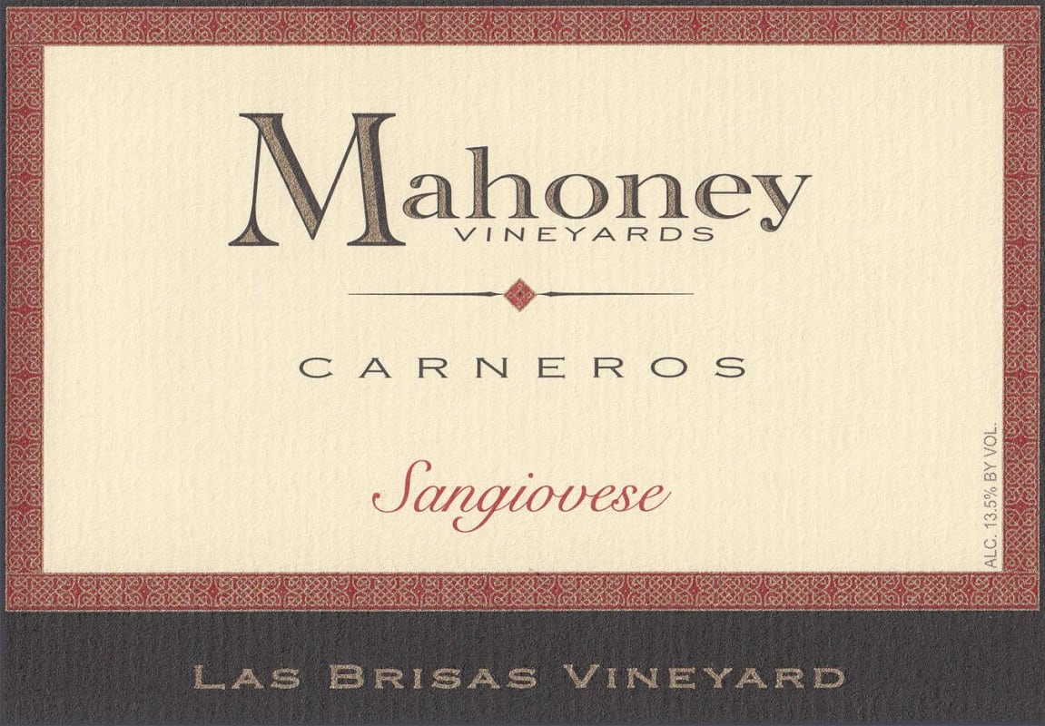 Carneros Wine Company Mahoney Vineyards Las Brisas Vineyard Sangiovese 2010 Front Label