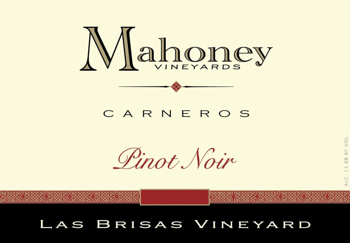 Carneros Wine Company Mahoney Vineyards Las Brisas Vineyard Pinot Noir 2012 Front Label