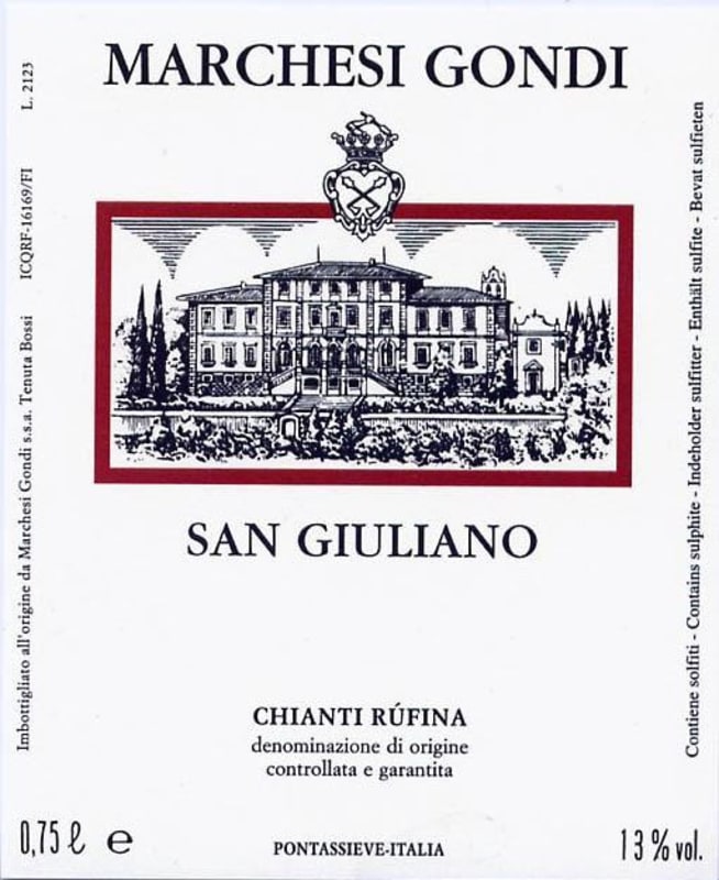 Marchesi Gondi Chianti Rufina San Giuliano 2013 Front Label