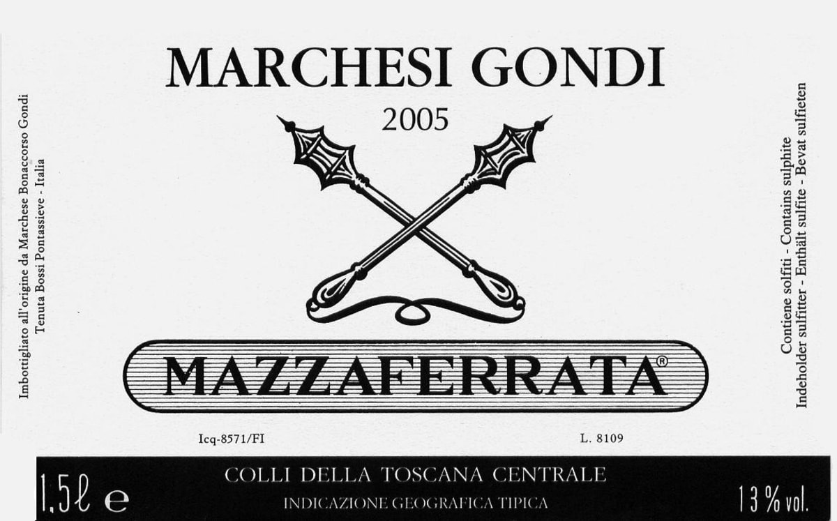 Marchesi Gondi Colli della Toscana Centrale Mazzaferrata Rosso 2005 Front Label