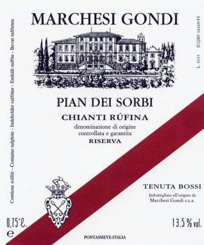 Marchesi Gondi Chianti Rufina Pian dei Sorbi Riserva 2009 Front Label