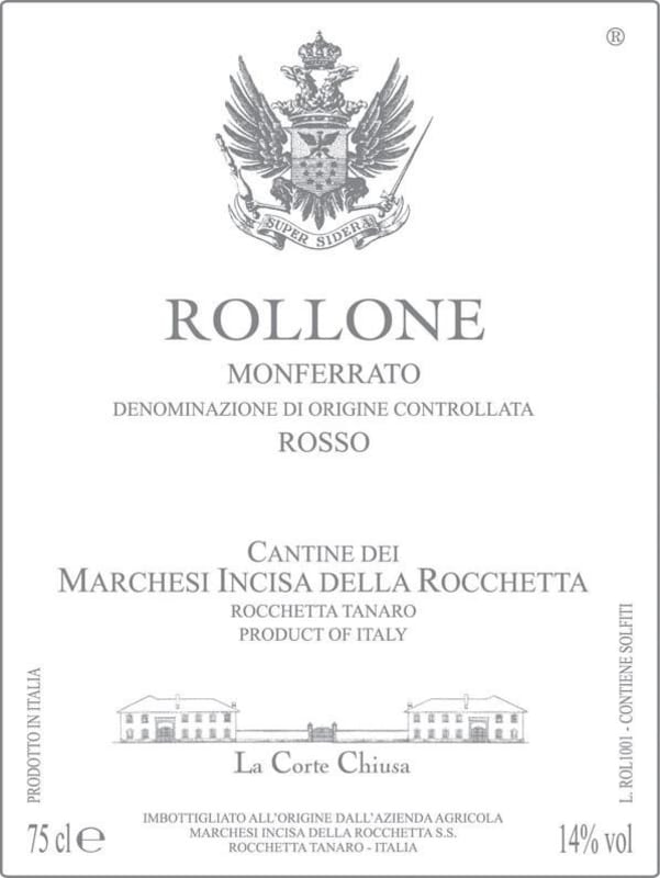 Marchesi Incisa della Rocchetta Monferrato Rollone Rosso 2013 Front Label