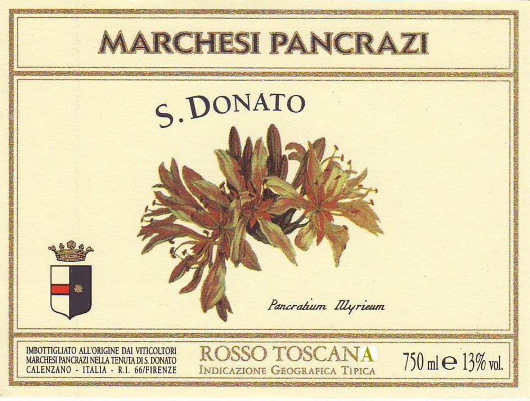 Marchesi Pancrazi Toscana San Donato 2013 Front Label