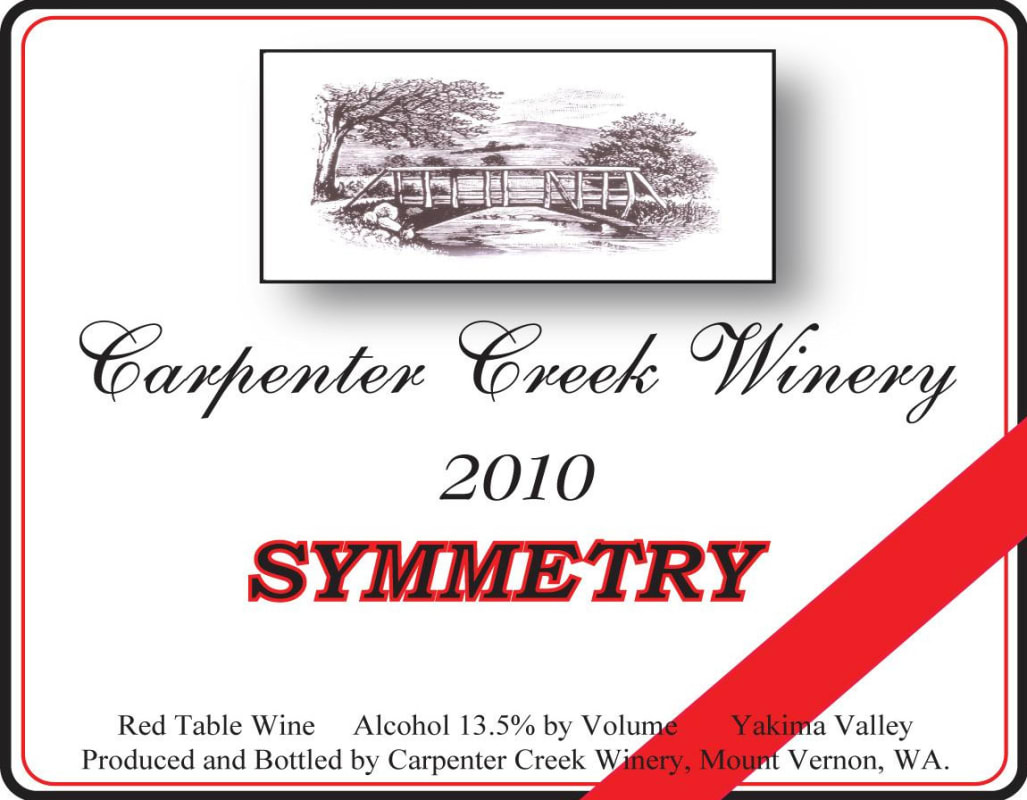 Carpenter Creek Winery Symmetry 2010 Front Label