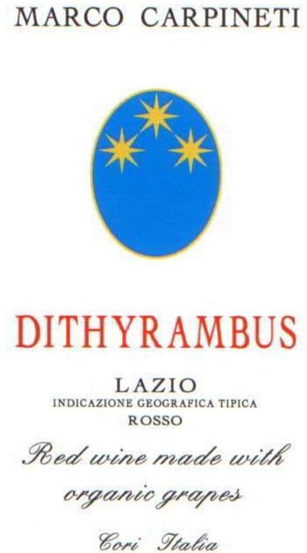 Marco Carpineti Lazio Dithyrambus Rosso 2007 Front Label