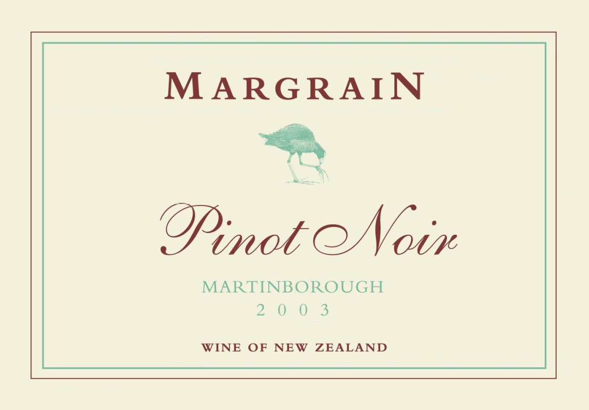 Margrain Vineyard Pinot Noir 2003 Front Label