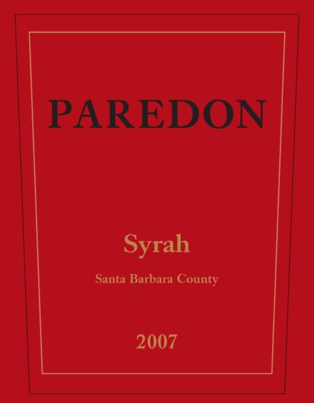 Carr Vineyards & Winery Paredon Syrah 2007 Front Label