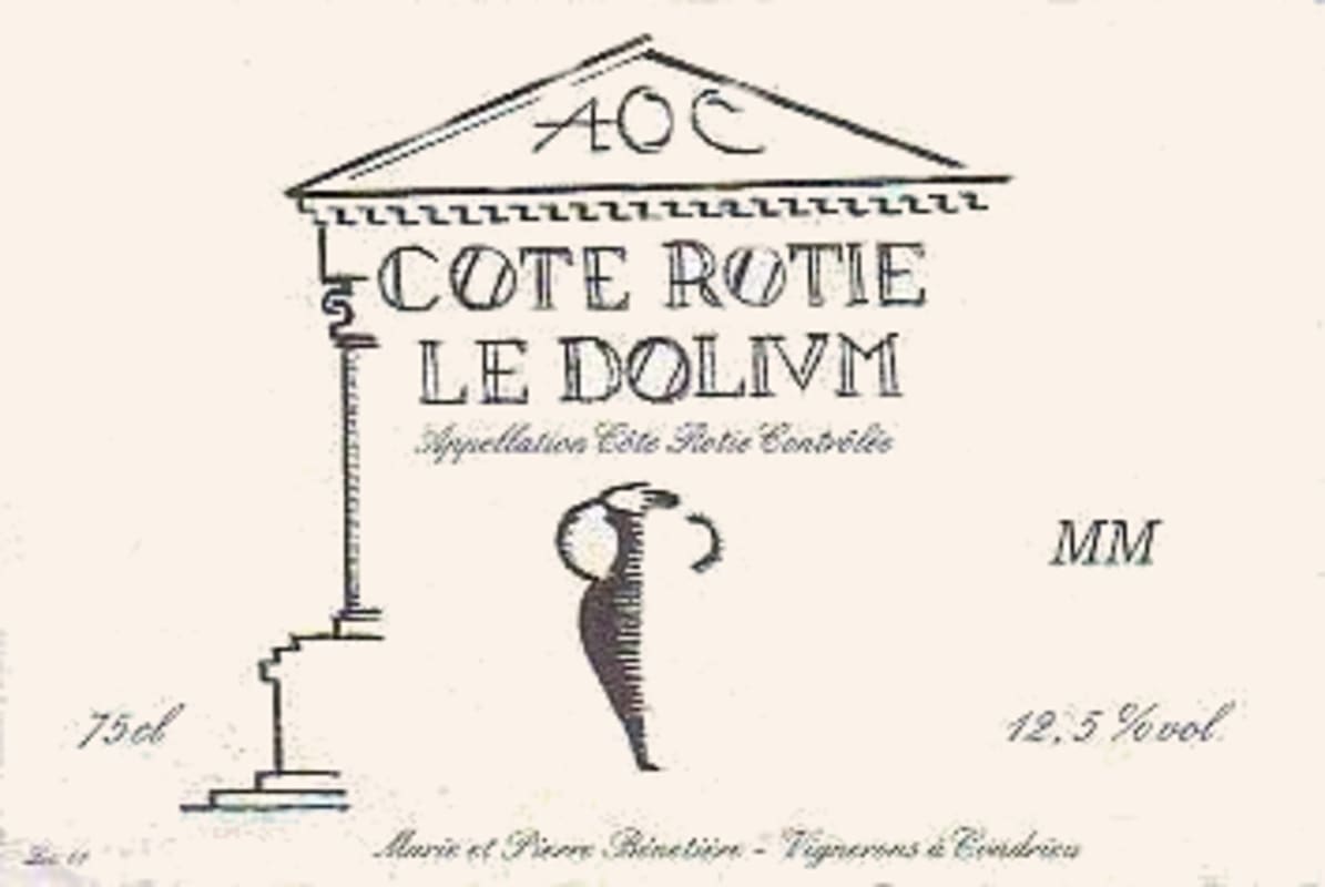 Marie et Pierre Benetiere Cote Rotie Le Dolium 2010 Front Label