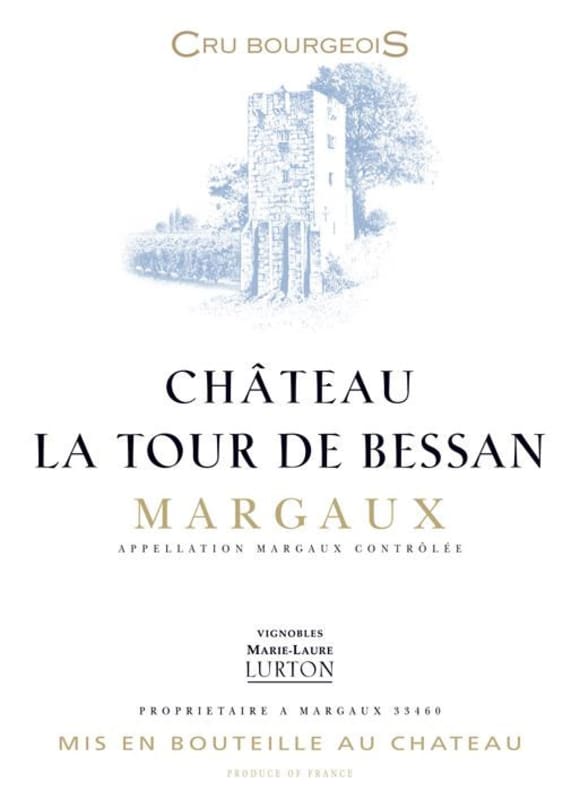 Marie Laure Lurton Chateau La Tour de Bessan 2015 Front Label