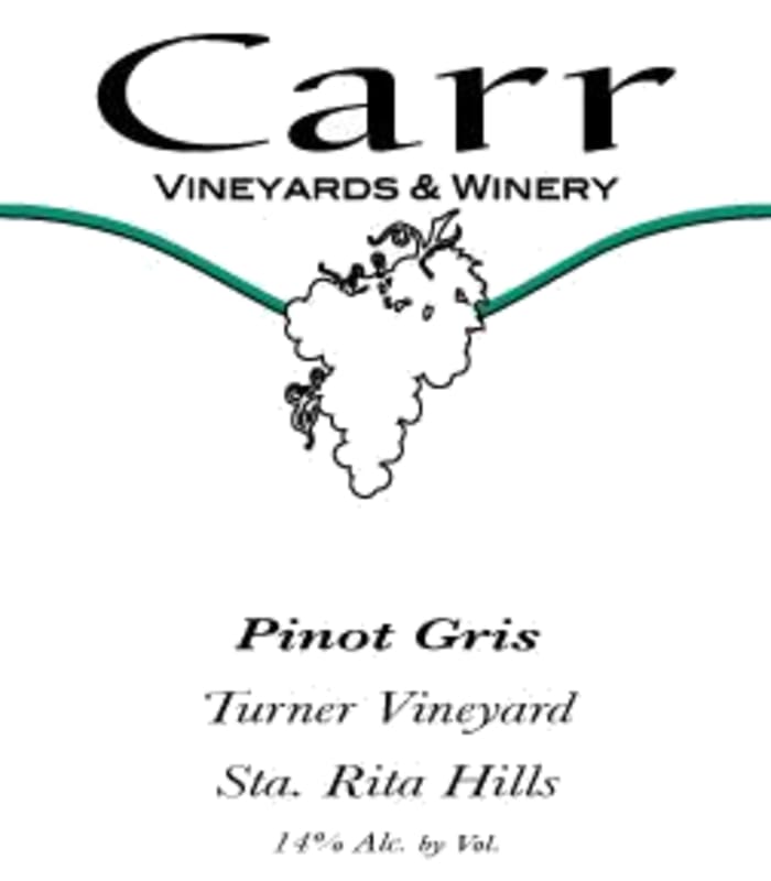 Carr Vineyards & Winery Turner Vineyard Pinot Gris 2014 Front Label