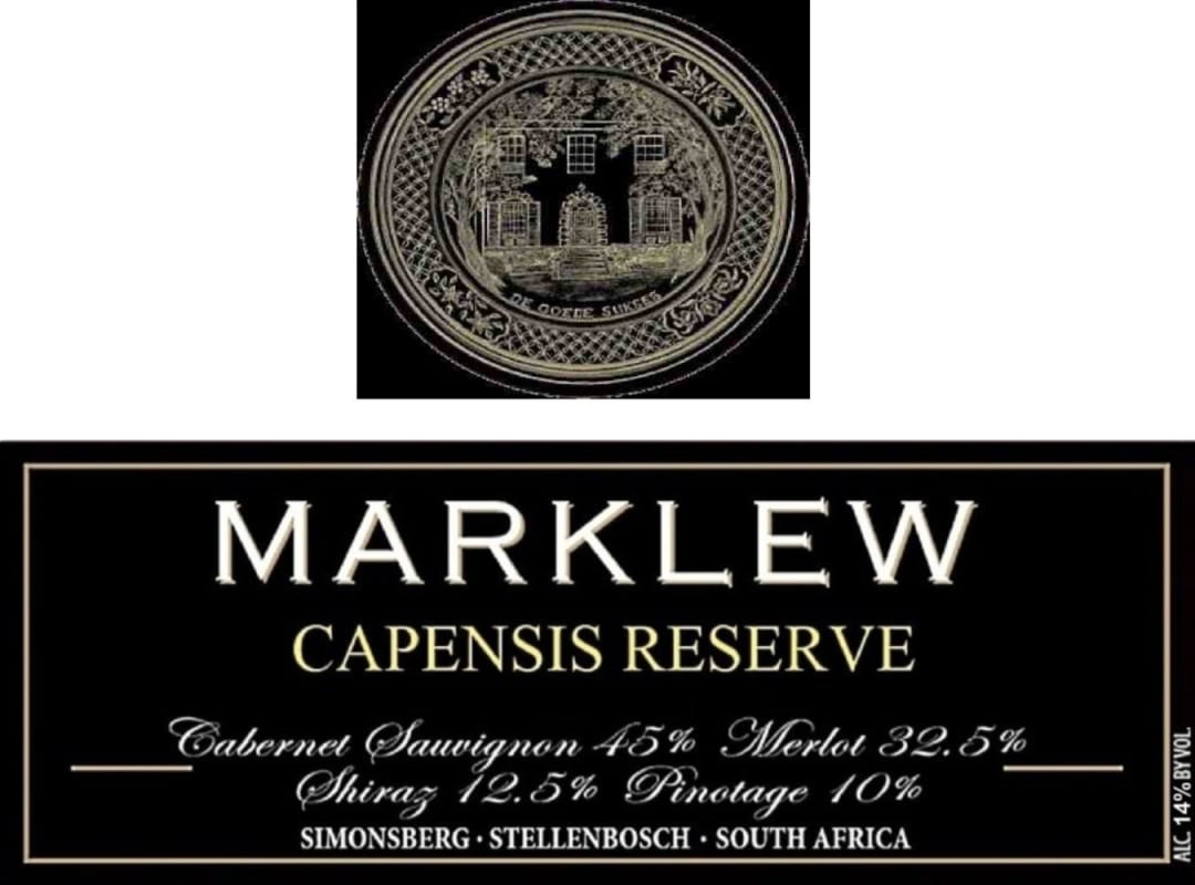 Marklew Capensis Reserve Red 2013 Front Label
