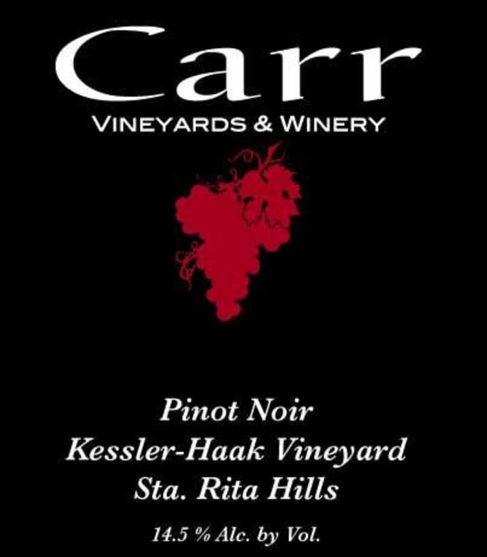Carr Vineyards & Winery Kessler-Haak Vineyard Pinot Noir 2009 Front Label