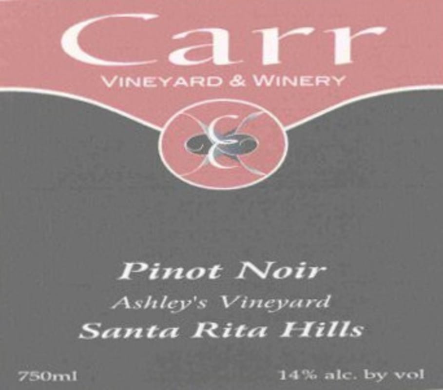Carr Vineyards & Winery Ashley's Vineyard Pinot Noir 2003 Front Label