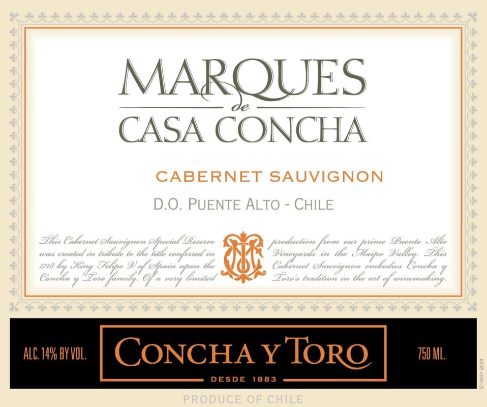 Marques de Casa Concha Cabernet Sauvignon 2012 Front Label