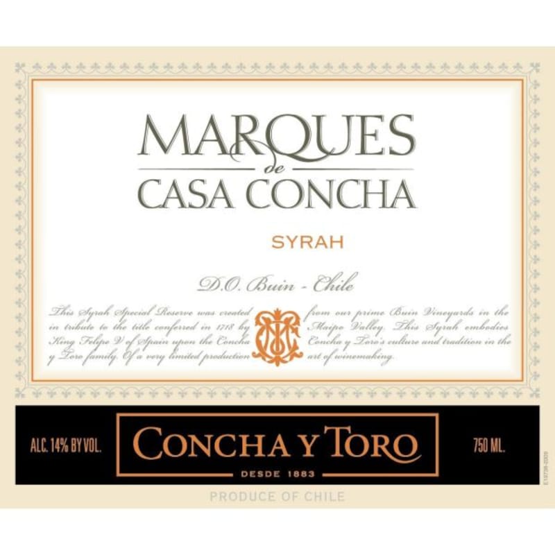 Marques de Casa Concha Rapel Valley Syrah 2011 Front Label