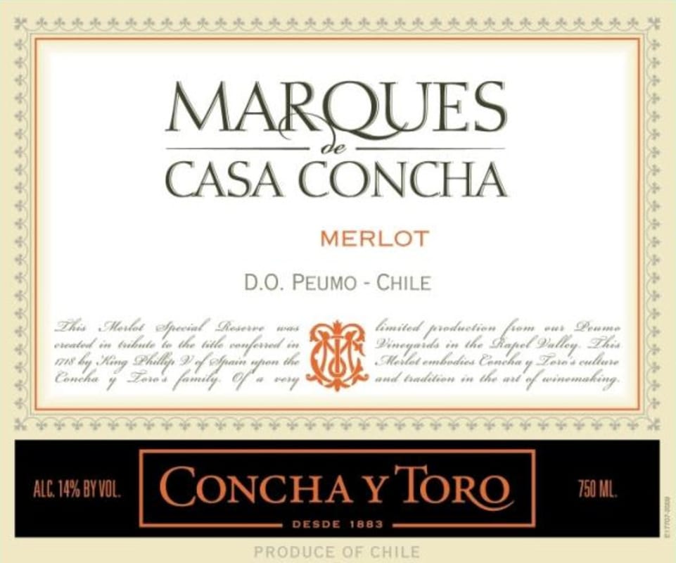 Marques de Casa Concha Merlot 2014 Front Label