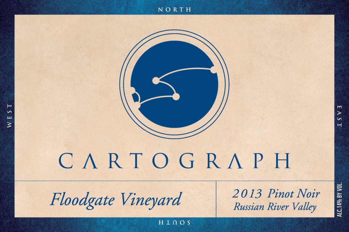 Cartograph Wines Floodgate Vineyard Pinot Noir 2013 Front Label