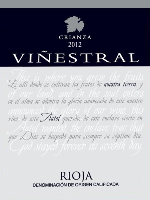 Marques de Reinosa Vinestral Crianza 2012 Front Label