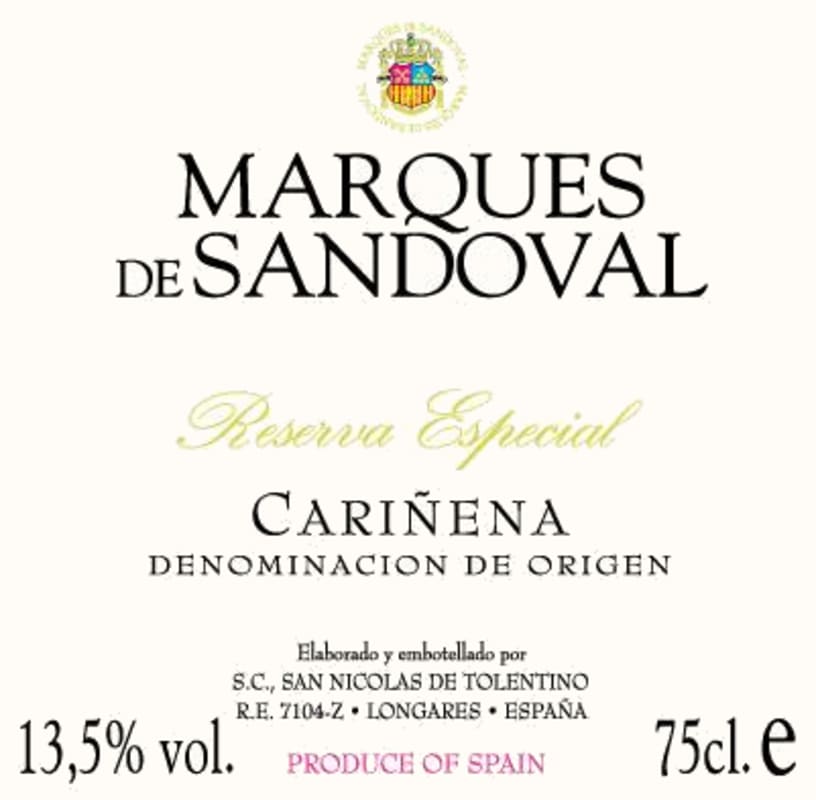 Marques de Sandoval Especial Reserva 2011 Front Label