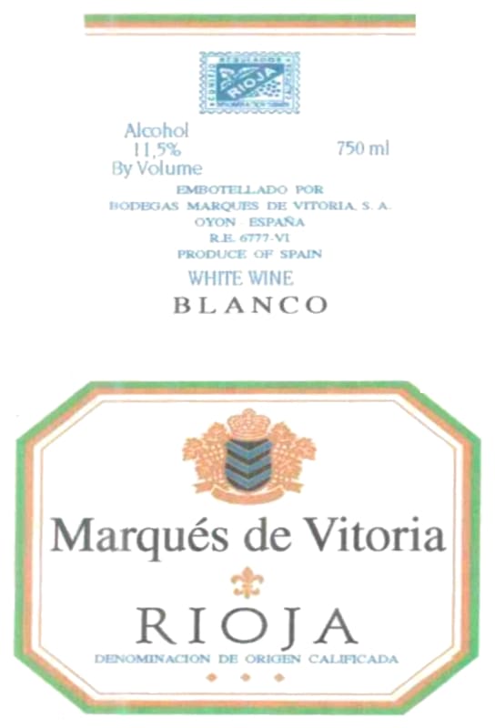 Marques de Vitoria Blanco 2003 Front Label