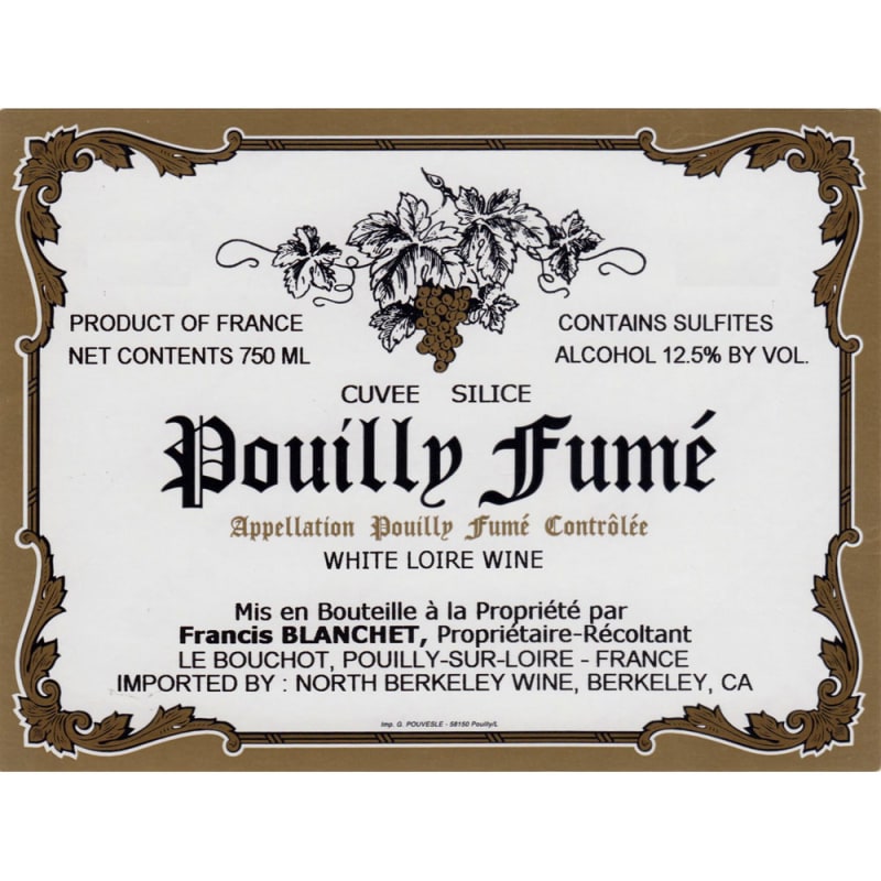Domaine Francis Blanchet Pouilly Fume Cuvee Silice 2016 Front Label