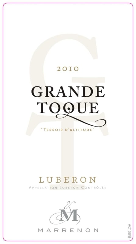 Marrenon Luberon Grande Toque Terroir d'Altitude Blanc 2010 Front Label