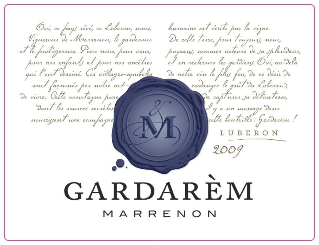 Marrenon Luberon Gardarem 2009 Front Label