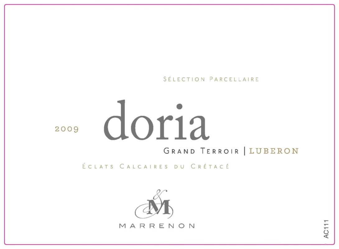 Marrenon Luberon Doria Blanc 2009 Front Label