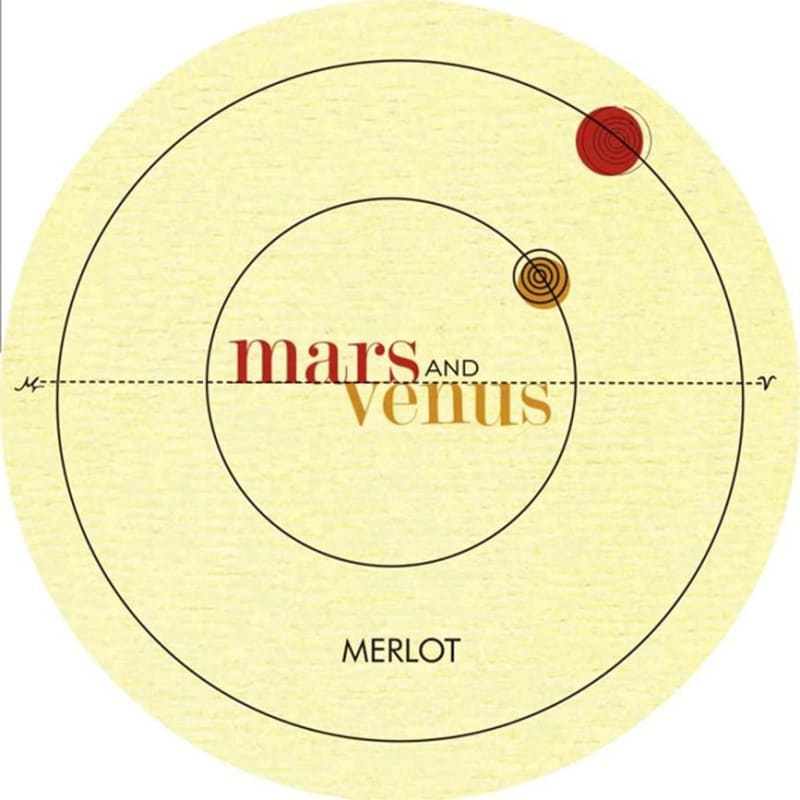 Mars and Venus Merlot 2014 Front Label