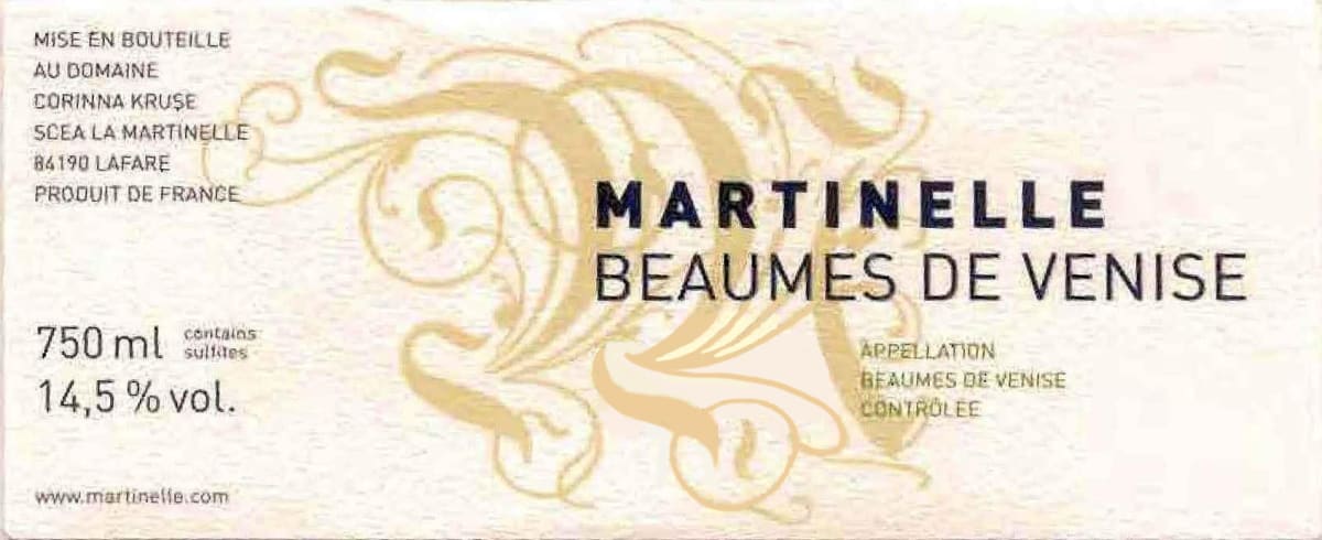 Martinelle Beaumes de Venise 2010 Front Label