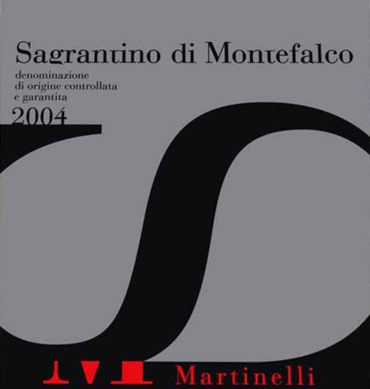 Martinelli Wines Sagrantino di Montefalco 2004 Front Label