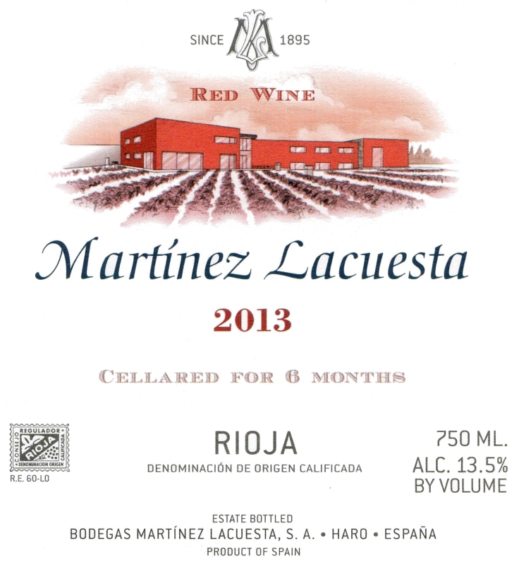Martinez Lacuesta Tinto 2013 Front Label