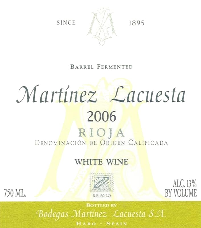Martinez Lacuesta Fermentado en Barrica Blanco 2006 Front Label