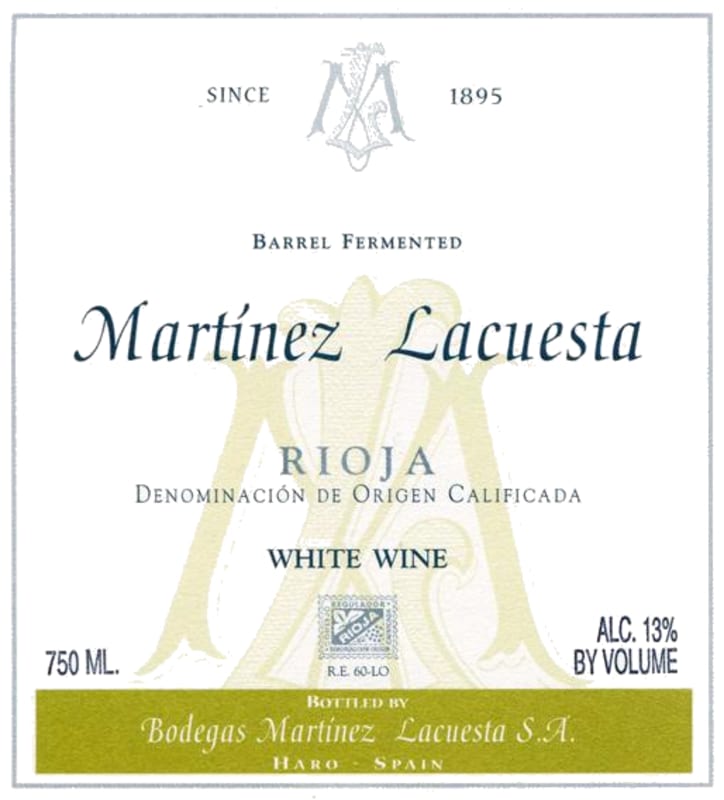 Martinez Lacuesta Fermentado en Barrica Blanco 2014 Front Label