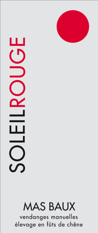 Mas Baux Cotes du Roussillon Soleil Rouge 2013 Front Label