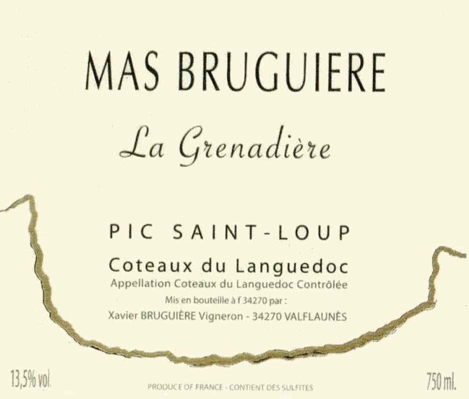 Mas Bruguiere Pic Saint-Loup La Grenadiere 2011 Front Label