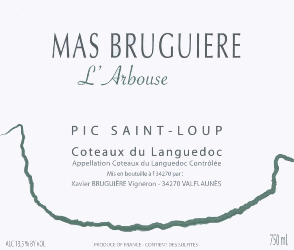 Mas Bruguiere Pic Saint-Loup L'arbouse 2011 Front Label