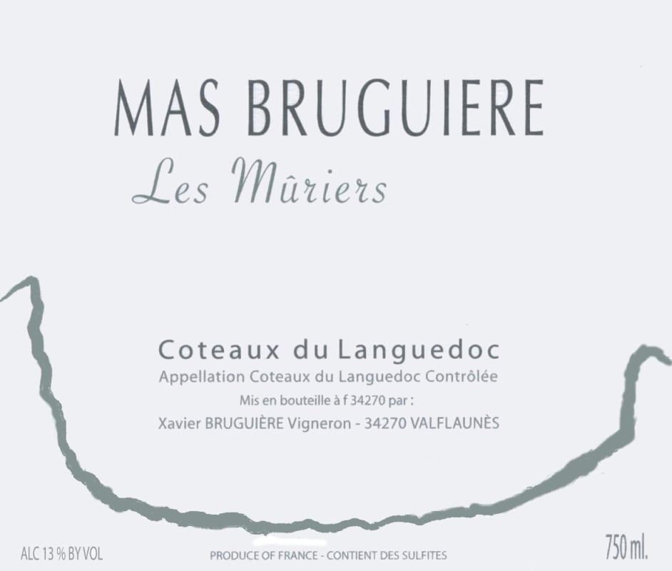 Mas Bruguiere Coteaux du Languedoc Les Muriers 2015 Front Label