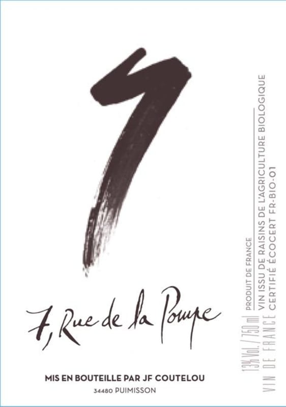 Mas Coutelou 7 Rue de la Pompe 2015 Front Label