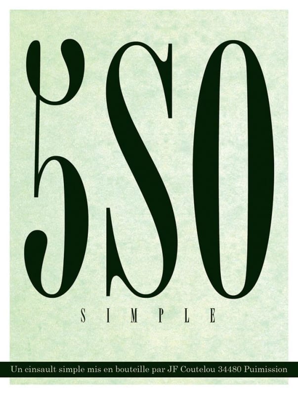 Mas Coutelou 5SO Simple Cinsault 2014 Front Label