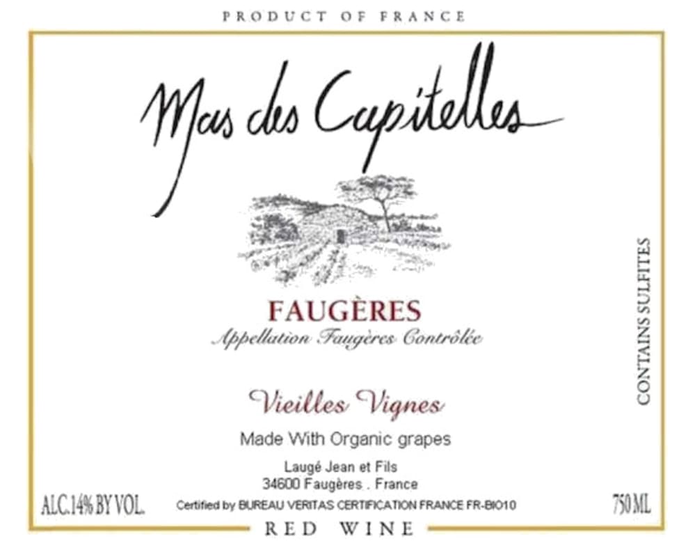 Mas des Capitelles Faugeres Vieilles Vignes 2012 Front Label