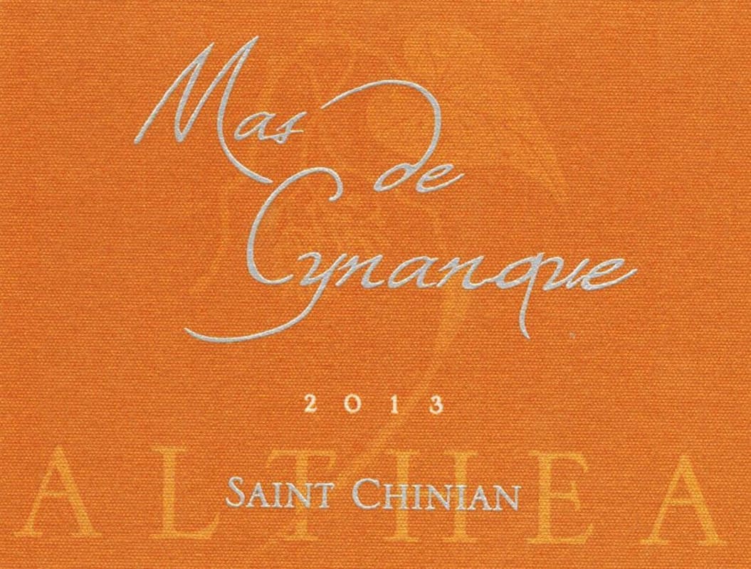 Mas de Cynanque Saint Chinian Althea Blanc 2013 Front Label