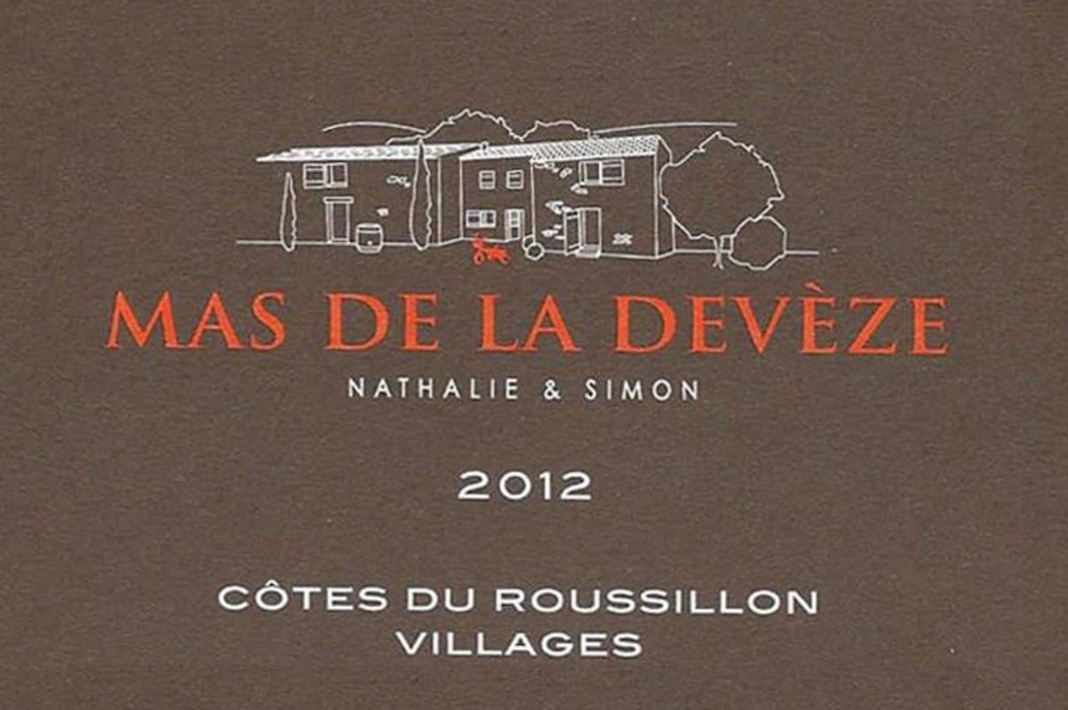Mas De La Deveze Cotes du Roussillon Villages 2012 Front Label